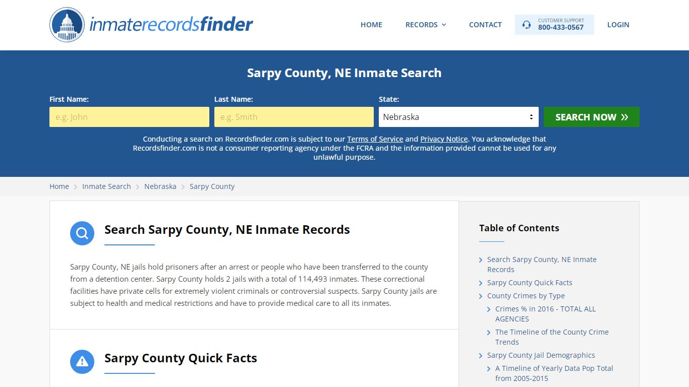 Sarpy County, NE Inmate Lookup & Jail Records Online